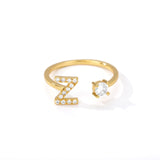 Crystal Alphabet Ring